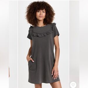 Clare V Charlotte Ruffle T-Shirt Dress, Size L